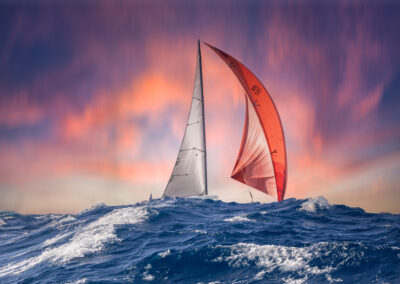Sailing "au large" — offshore, away from the coast — is where a boat and its crew truly test themselves against open water.